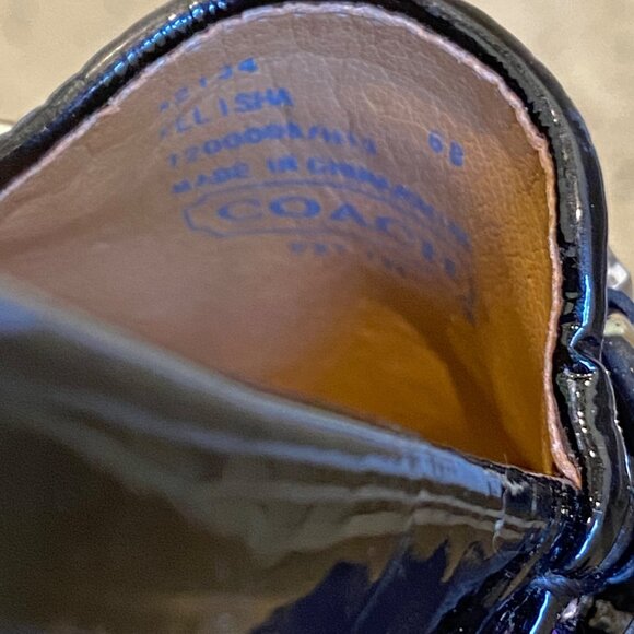 Coach Womens Felisha style Black Signature Canvas & Patent Leather Loafers Size - Picture 10 of 16